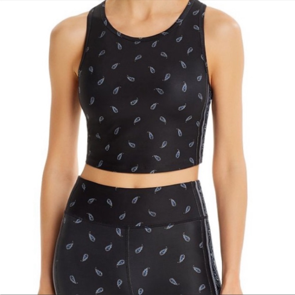 NWT AQUA ATHLETIC NAVY PAISLEY PRINT SPORTS BRA ACTIVEWEAR ATHLEISURE SIZE SMALL